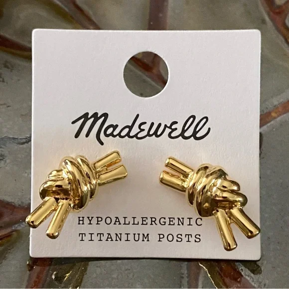🌹HOST PICK🌹 NWT Madewell Knotted Medium Stud Earrings - Picture 2 of 10